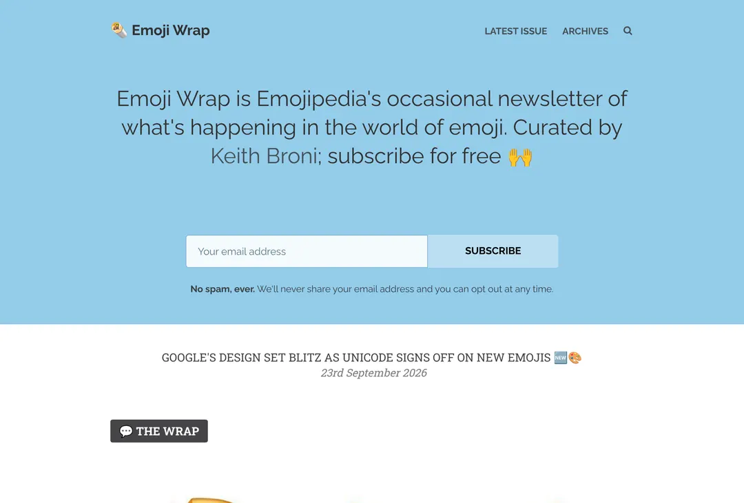 The Emoji Wrap publication website